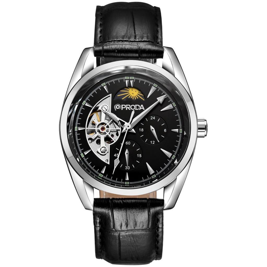 75A Black Leather Watch